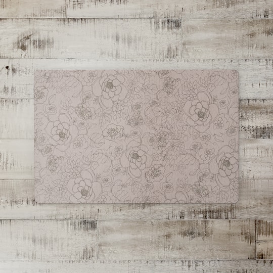 Line Floral Floor Mat